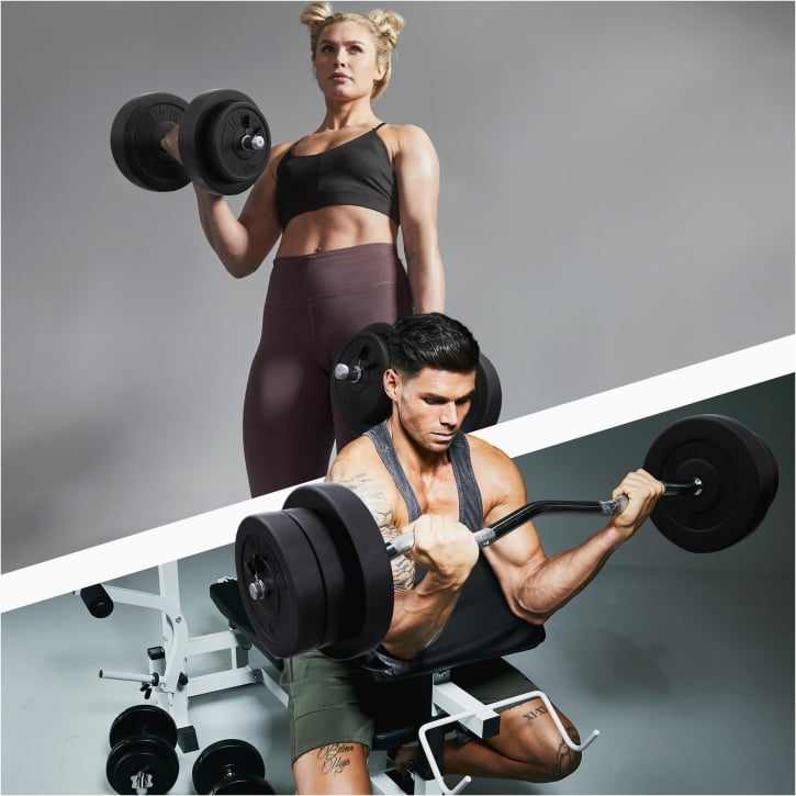 Curlstång Hantlar BASIC Fjäder 70kg