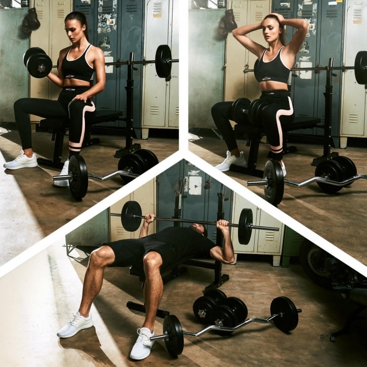Skivstångspaket BASIC 100kg - Skivstång, Curlstång & Hantlar