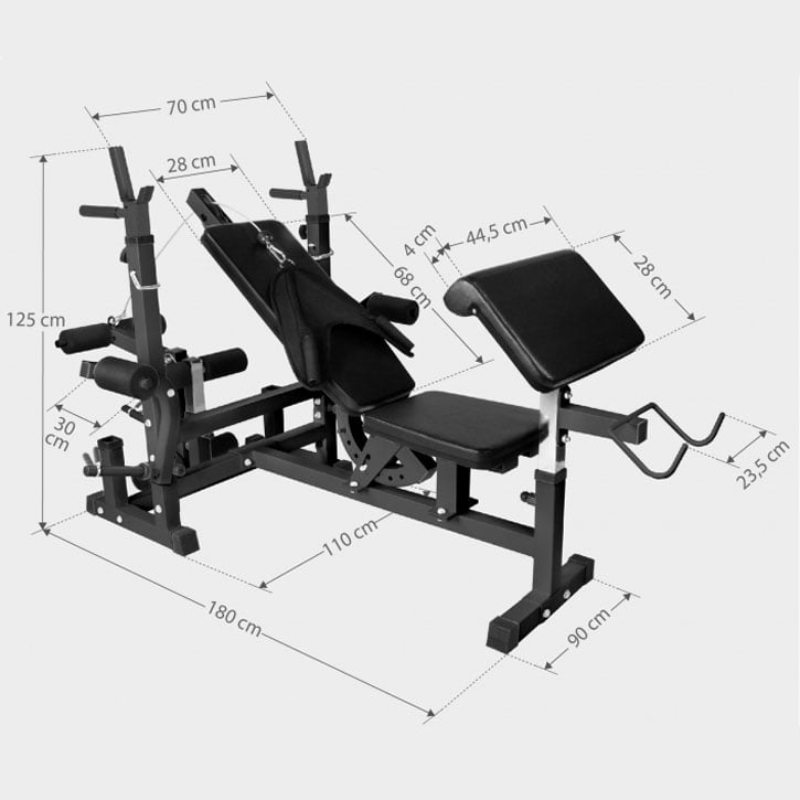 Multigym TRIGRIP 100kg - Viktpaket, Lats, Gymgolv