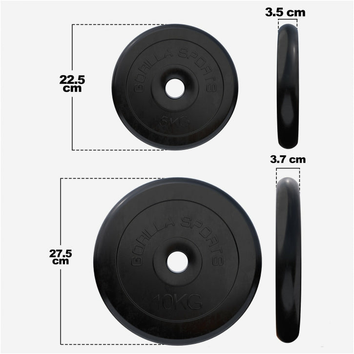 Viktskivor GUMMI Gjutjärn 2x10kg 2x5kg