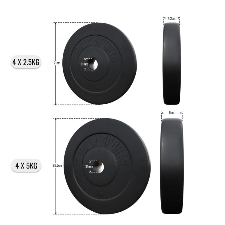 Viktskivor BASIC Cement 4x2,5kg 4x5kg