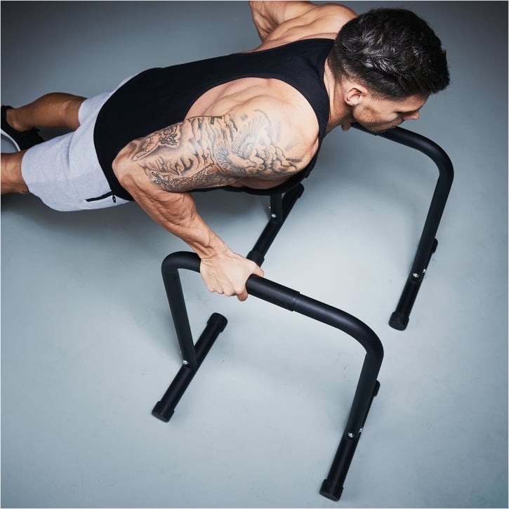 Parallette Push Up Bars Svart Blå Röd