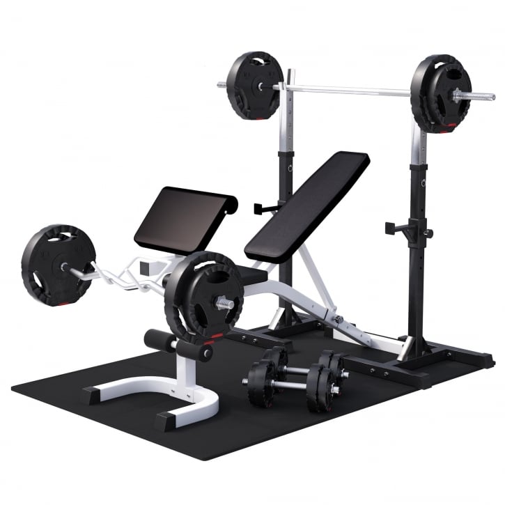 Multibänk Med Skivstångsställningsstativ 100kg