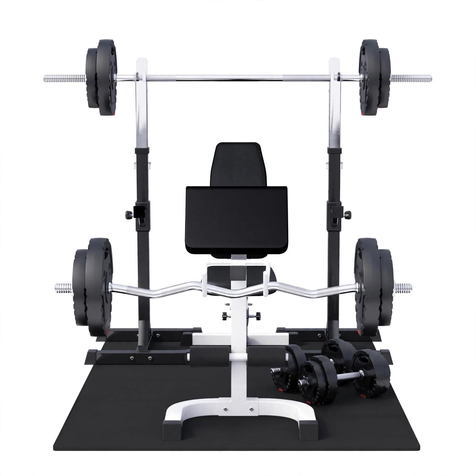 Multibänk Med Skivstångsställningsstativ 100kg från Gorilla Sports