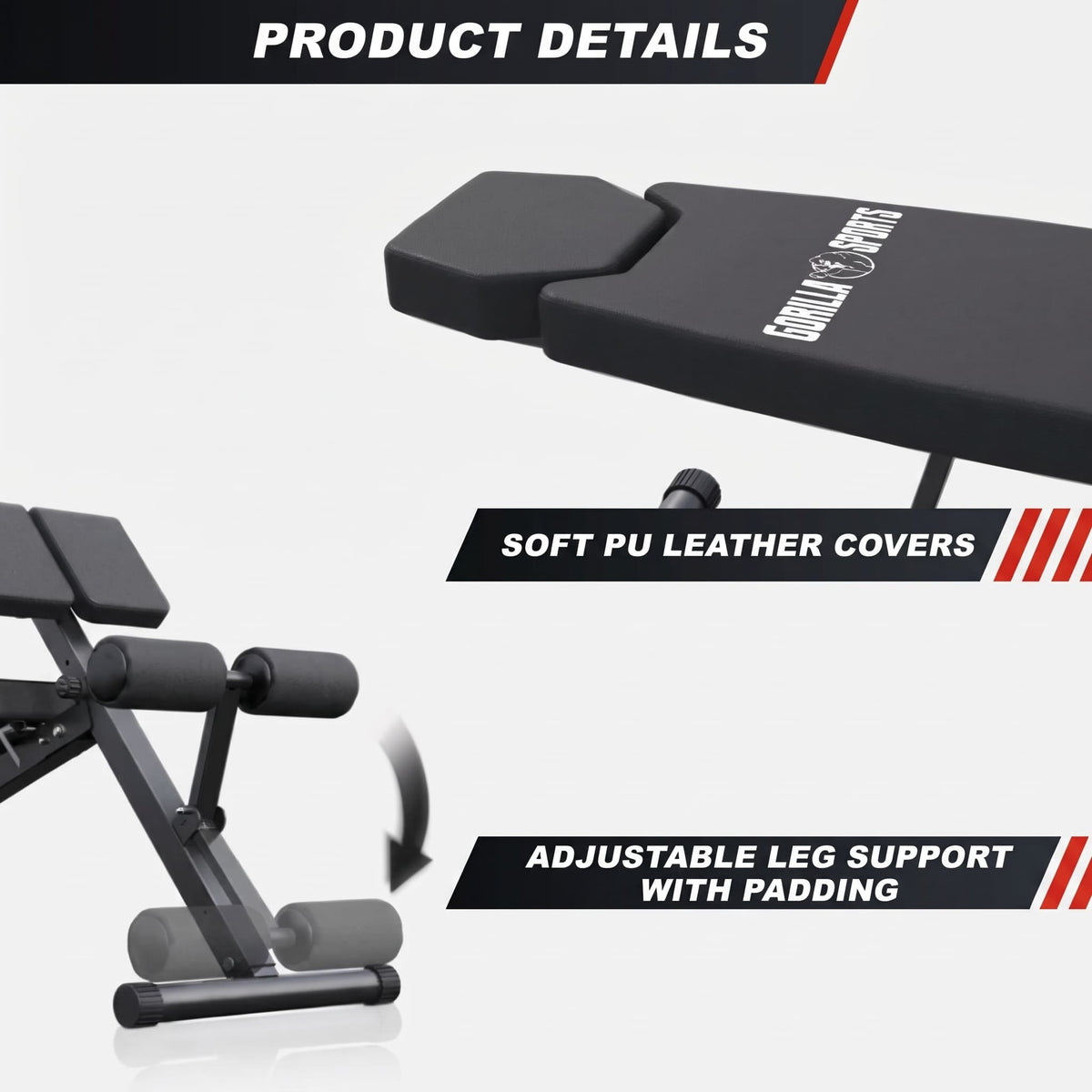 Rygglyftsbänk MULTI Situpsbänk Ställbar från Gorilla Sports