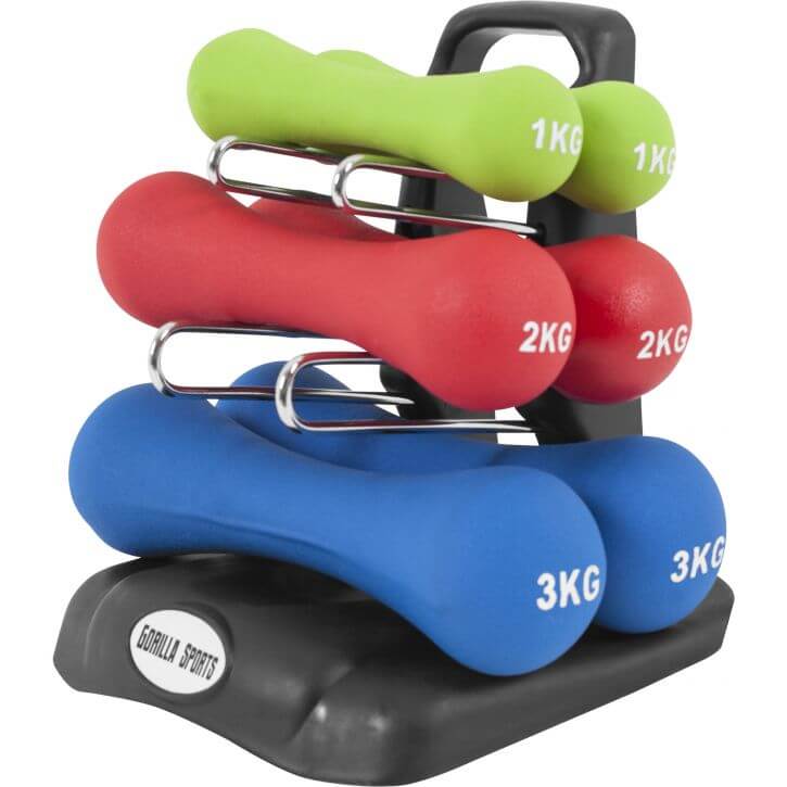 Hantelset 2x1kg 2x2kg 2x3kg