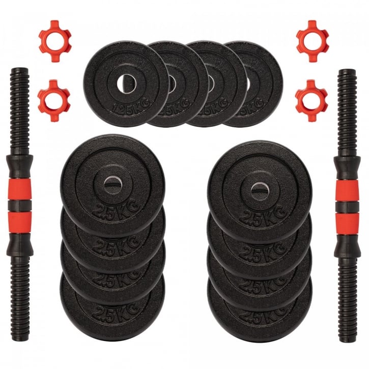 Hantlar 25mm Gjutjärn 2x7,5kg 2x12,5kg