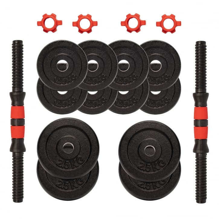 Hantlar 25mm Gjutjärn 2x10kg 2x15kg