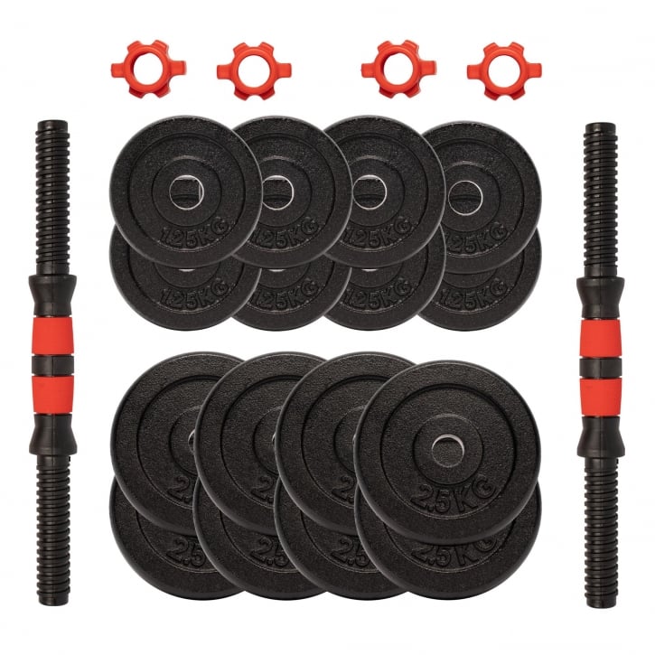 Hantlar 25mm Gjutjärn 2x10kg 2x15kg