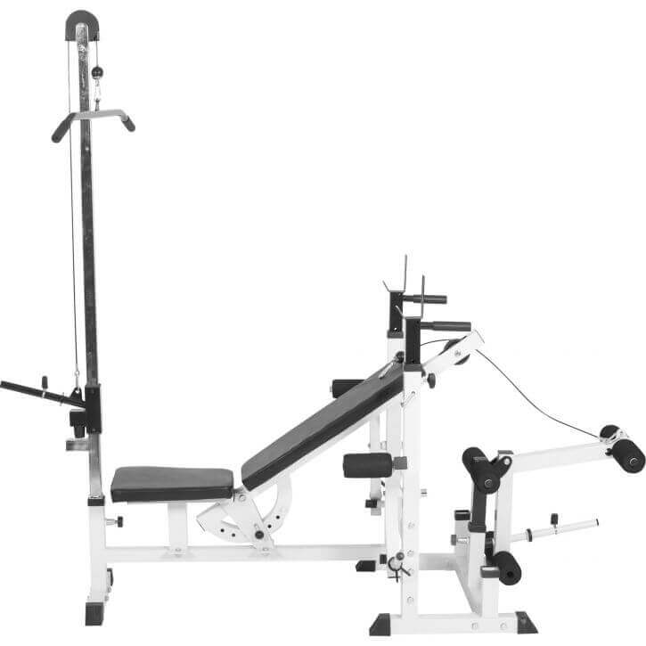 Träningsbänk Multi Vit Latsdragstation