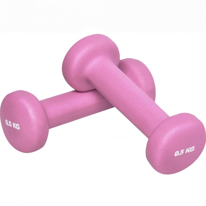 0,5kg neoprenhantel från gorilla sports - rosa