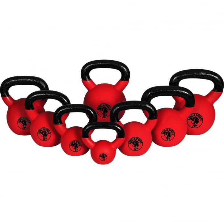 Åtta kettlebells från 4 till 32kg