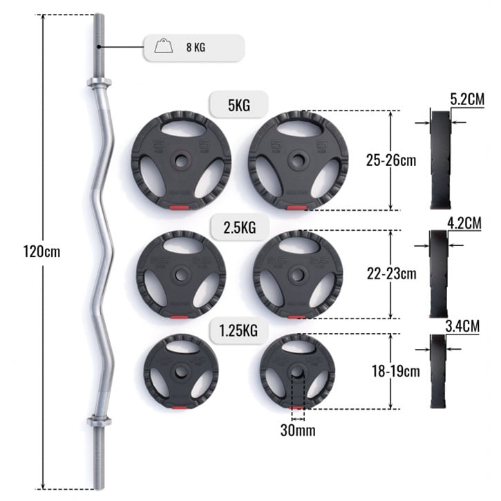 Curlstång PRO Trigrip 25kg