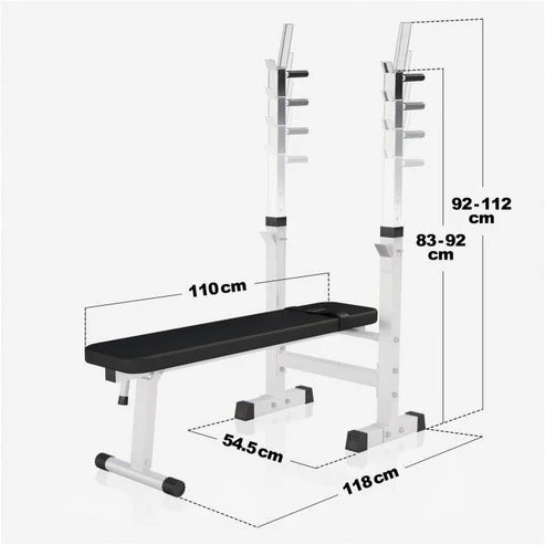 Bänkpress WHITE Skivstång Hantlar 70kg