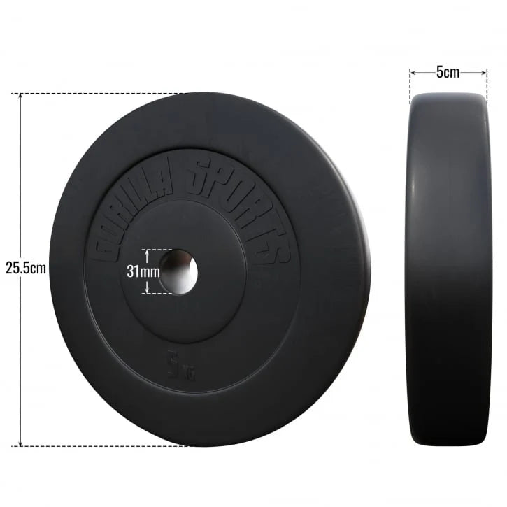 Bänkpress BLACK/WHITE Skivstång 60kg Gymgolv
