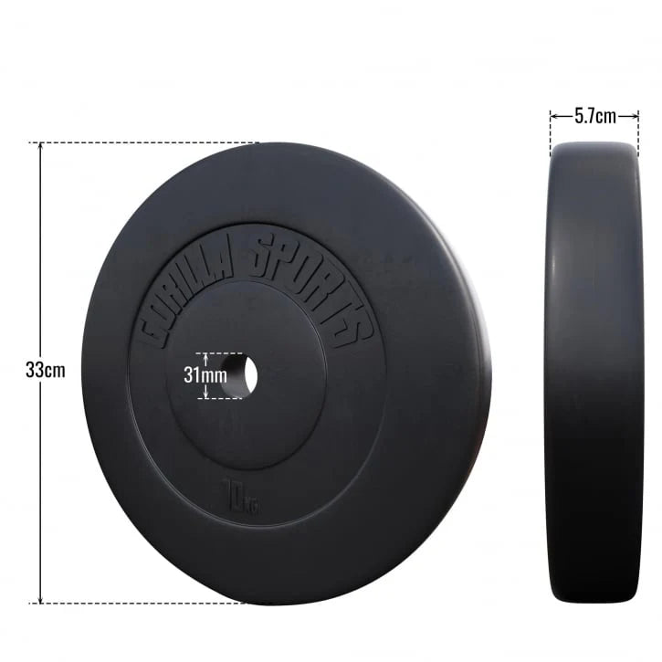 Bänkpress BLACK/WHITE Skivstång 60kg Gymgolv
