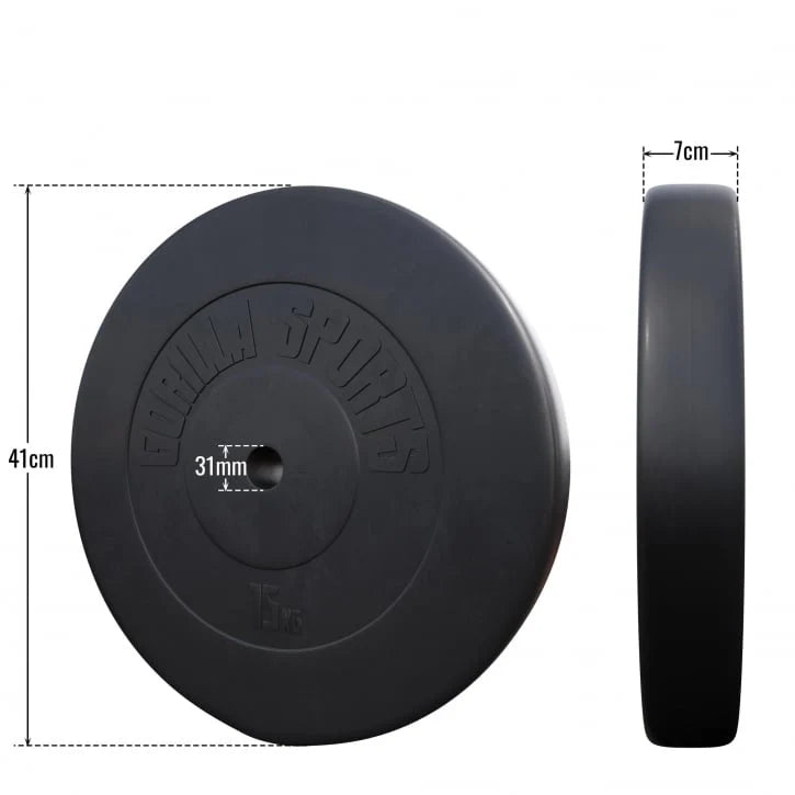 Bänkpress BLACK/WHITE Skivstång 60kg Gymgolv