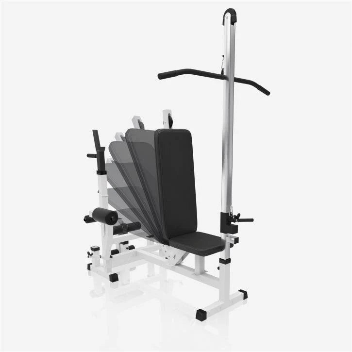 Träningsbänk Multi Vit Latsdragstation