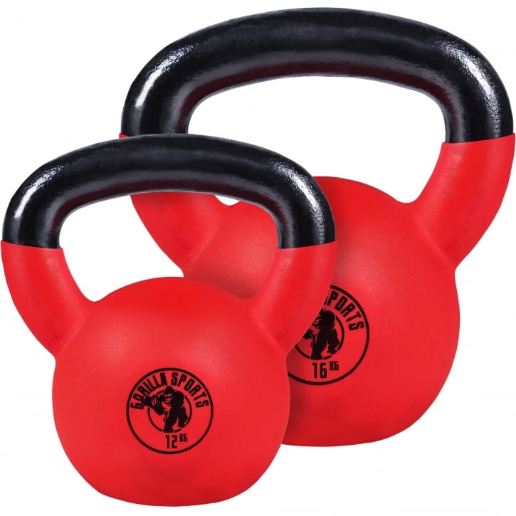 Två kettlebells: 12 och 16kg