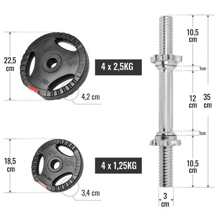 Hantlar PRO Trigrip 2x10kg