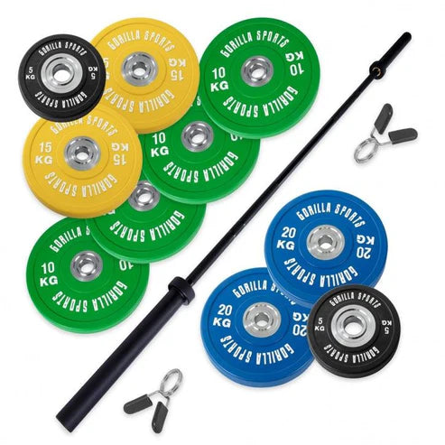Skivstångspaket Bumper COLOR 140kg