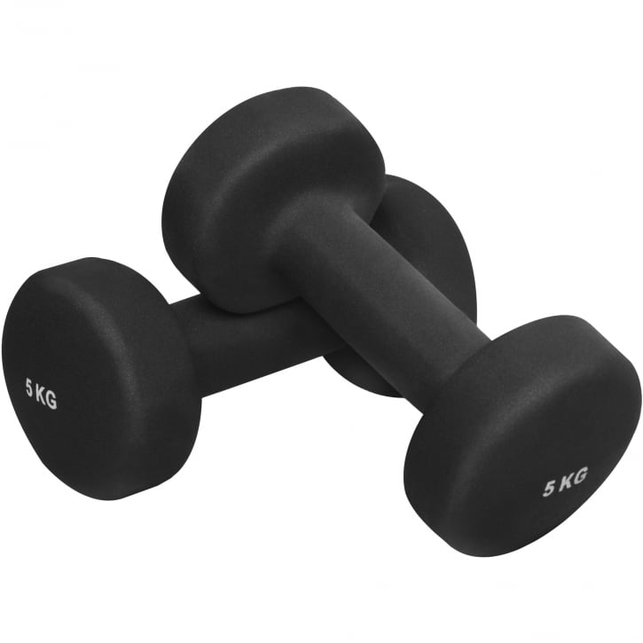 5kg neoprenhantel från gorilla sports - svart