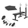 Bänkpress BLACK Skivstång Curlstång Hantelset Golv 100kg