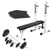 Bänkpress WHITE Skivstång Curlstång Hantelset Golv 100kg