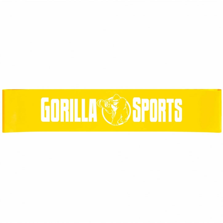 Gult gummiband från gorilla sports