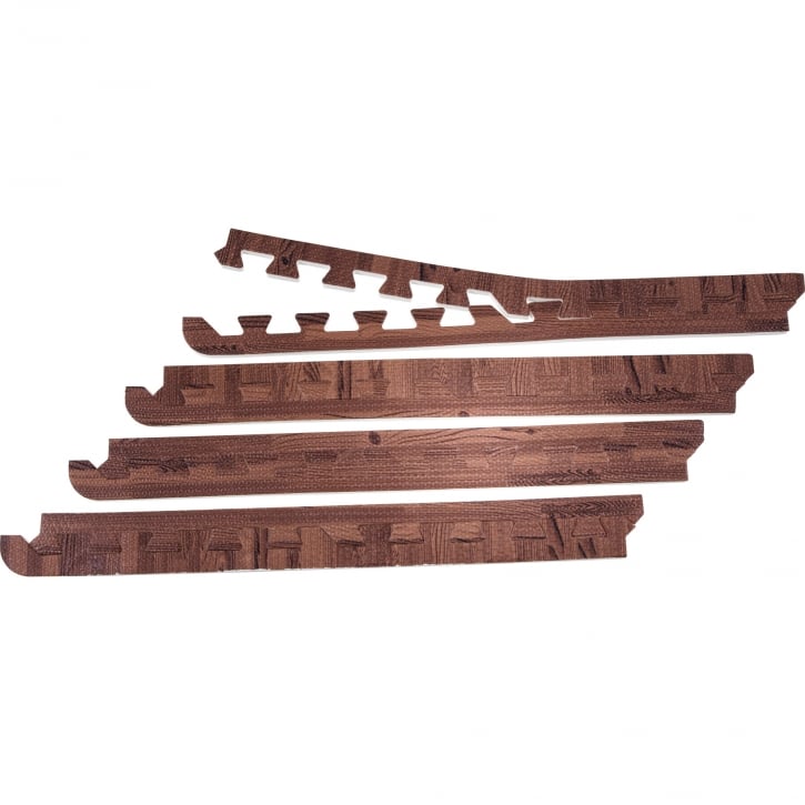 Gymgolv  från Gorilla Sports - set 8 - Puzzel - Mörkparkett - Kantbitar -4  - bitar