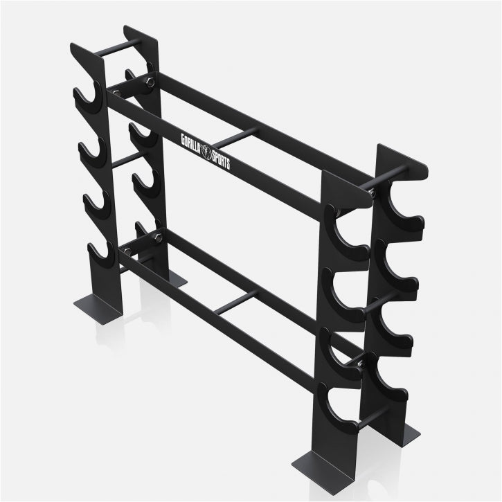 Hantelställ från Gorilla Sports med logga - svart - uppifrån