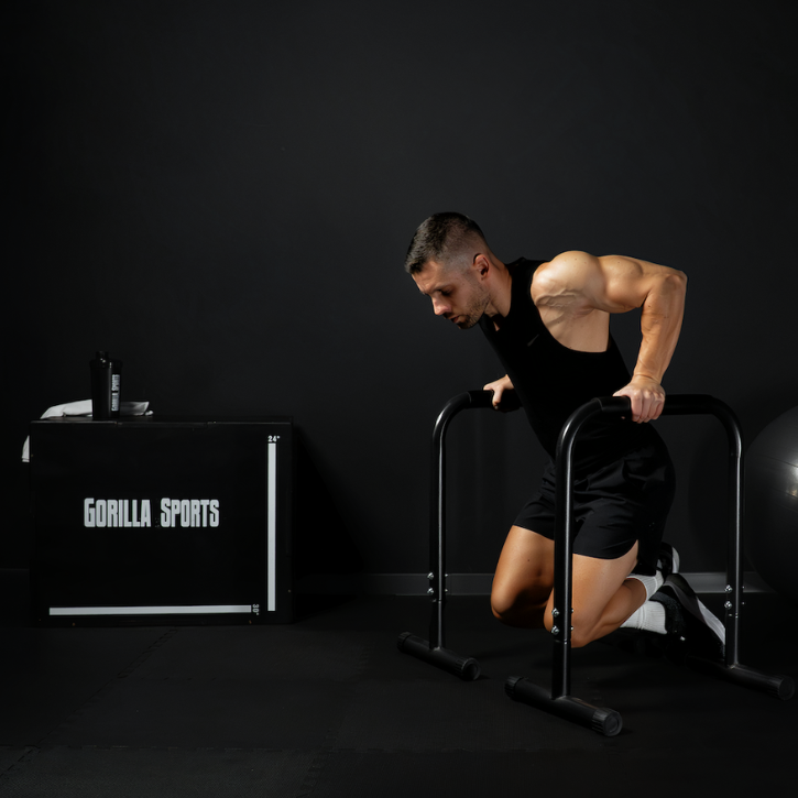 Parallette Push Up Bars Svart Blå Röd