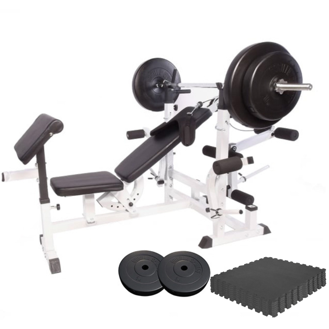 Multigympaket BASIC Black/White 60kg Gymgolv