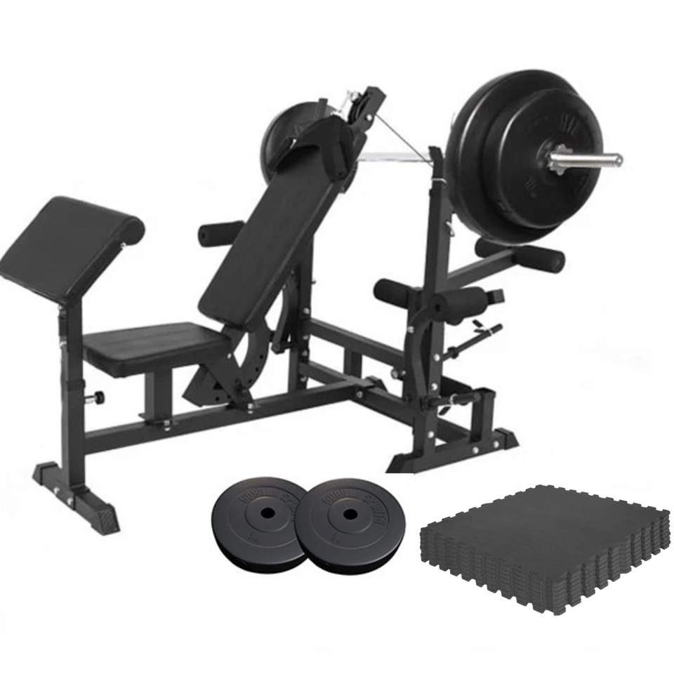 Multigympaket BASIC Black/White 60kg Gymgolv