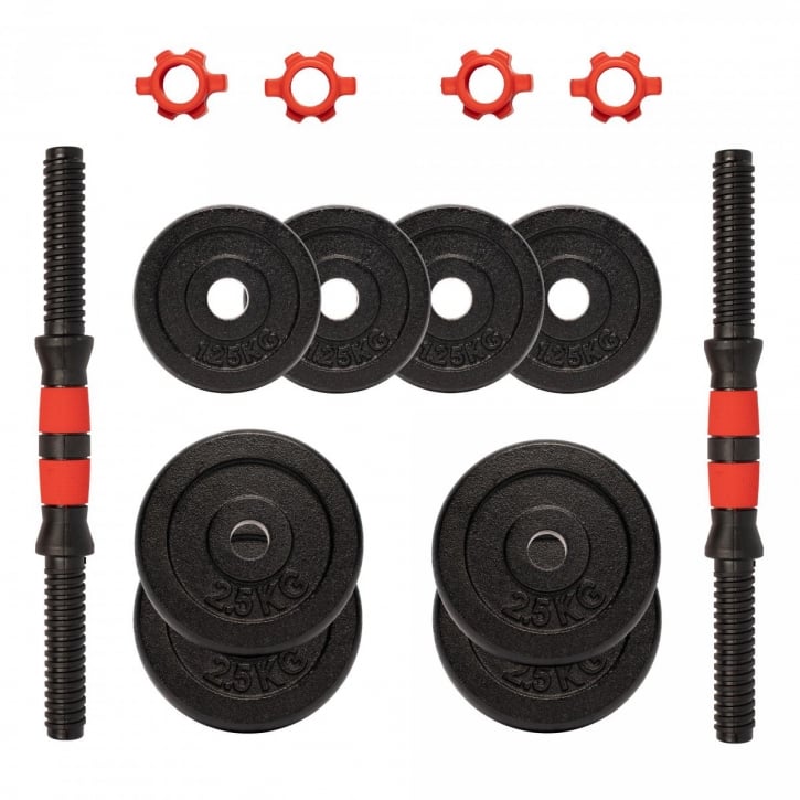 Hantlar 25mm Gjutjärn 2x7,5kg 2x12,5kg