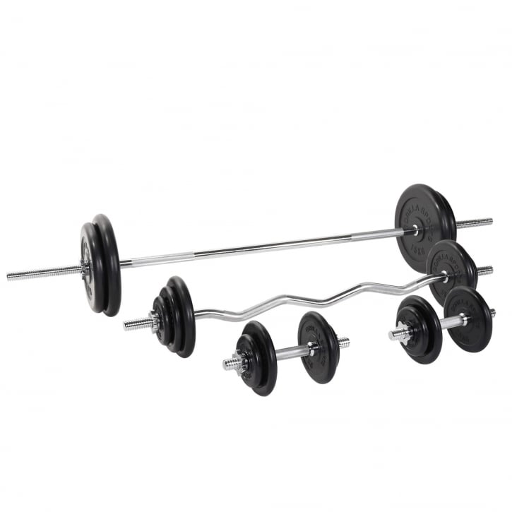Skivstång Curlstång Hantlar GUMMI 108kg