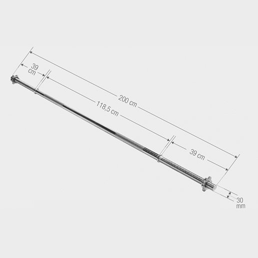 Skivstång 200cm Stjärnlås 30mm