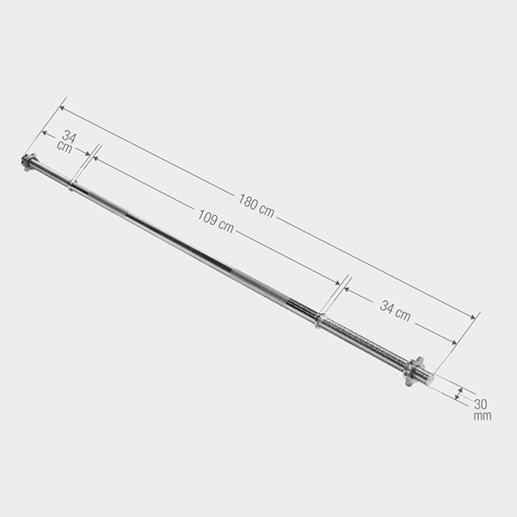 Skivstång 180cm Stjärnlås 30mm