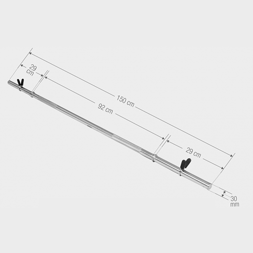 Skivstång 150cm Fjäderlås 30mm
